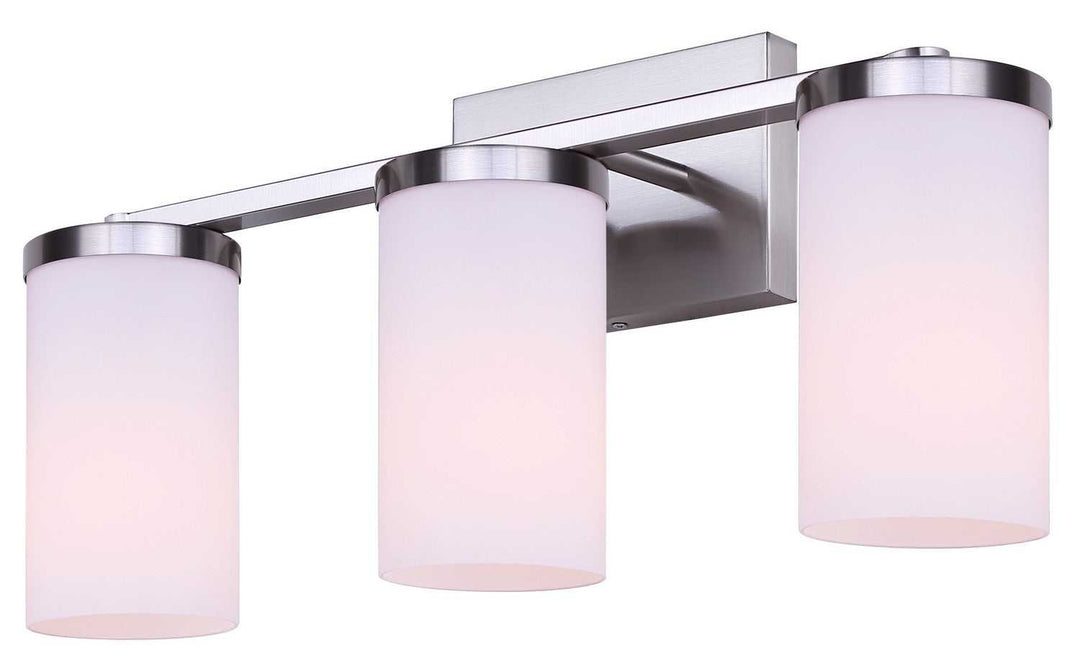 Britton Three Light Vanity in Brushed Nickel Canarm Canada