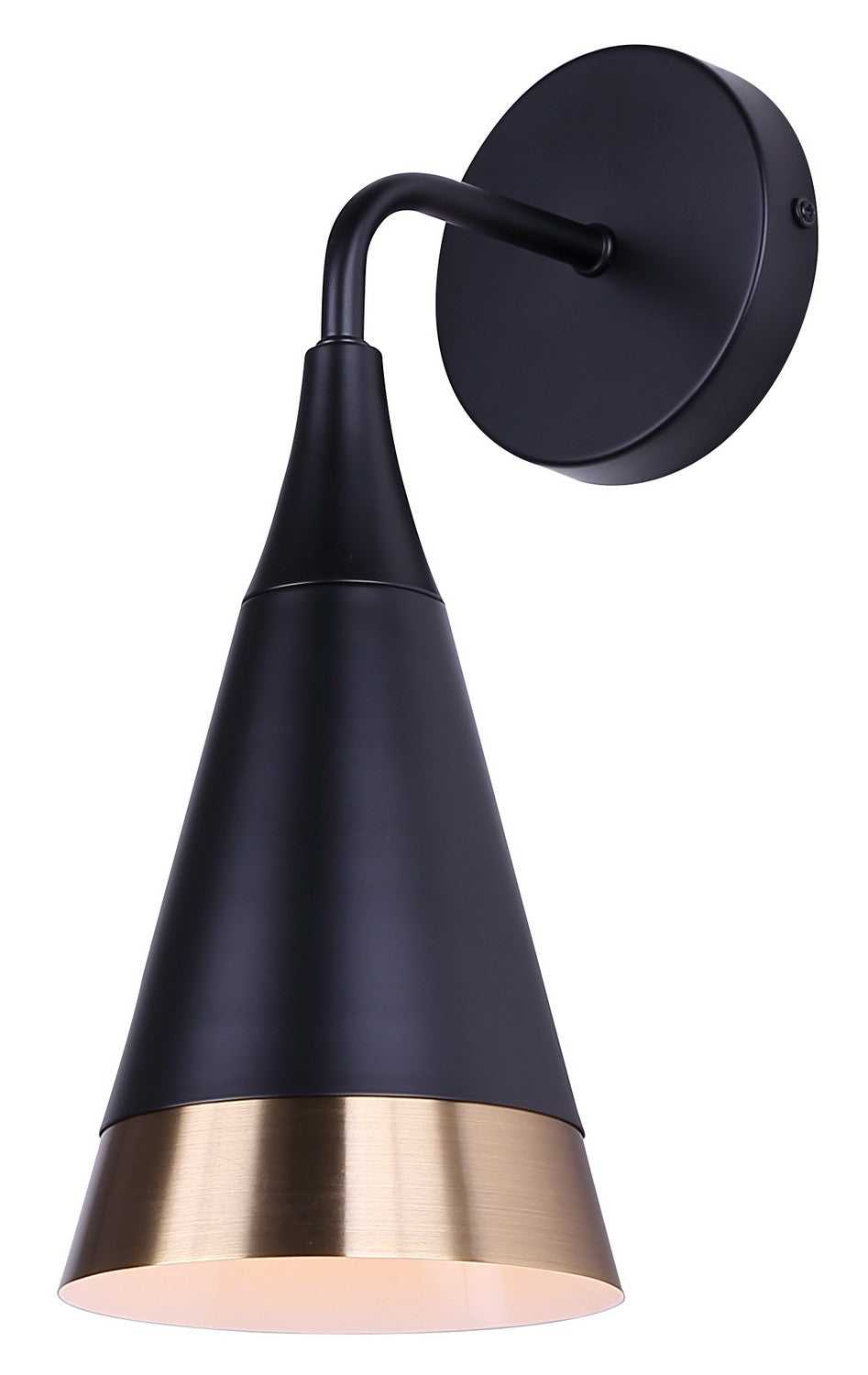 Noiré One Light Wall Sconce in Matte Black + Gold Canarm Canada