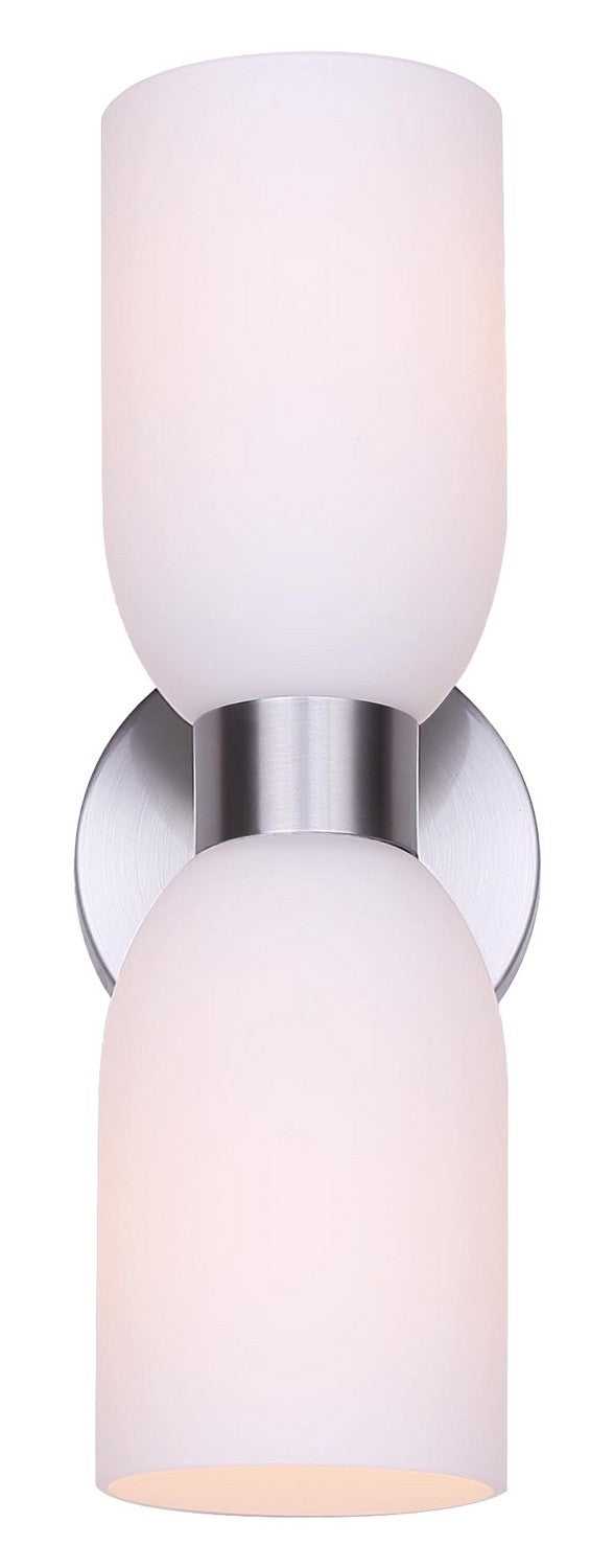 Darius Two Light Wall Fixture in Brushed Nickel Canarm Canada