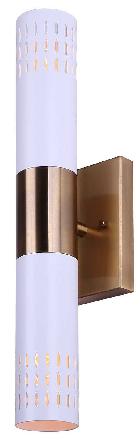 Gracie Two Light Wall Fixture in Gold + Matte White Canarm Canada