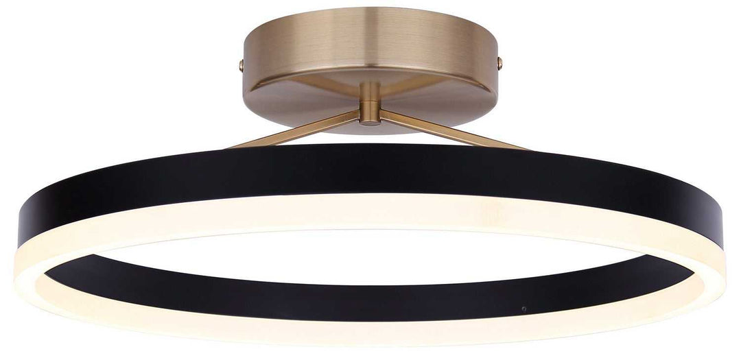 Louie LED Flush Mount in Matte Black + Gold Canarm Canada