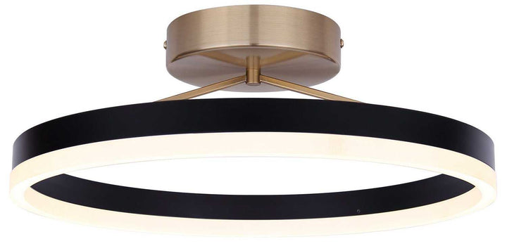 Louie LED Flush Mount in Matte Black + Gold Canarm Canada
