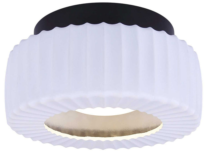 Dario LED Flush Mount in Matte Black And White Canarm Canada