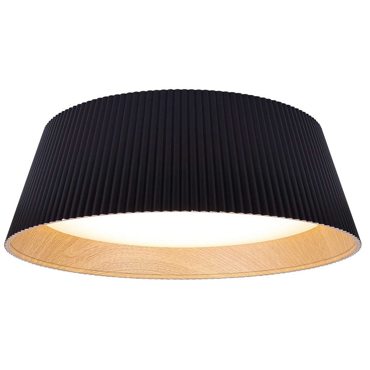 Mira LED Flush Mount in Matte Black & Faux Wood Canarm Canada