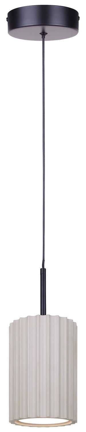 Tavi LED Pendant in Matte Black And Stone Canarm Canada