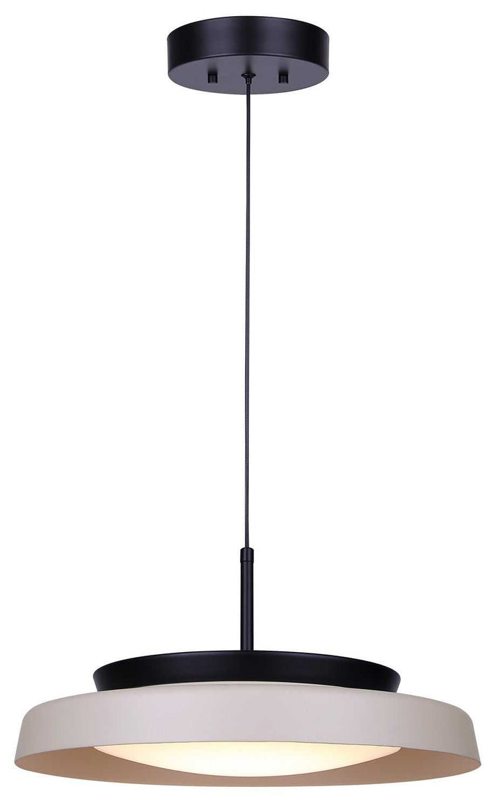 Petra LED Pendant in Matte Black And Stone Canarm Canada