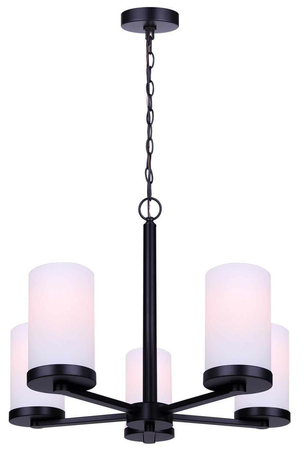 Britton Five Light Chandelier in Matte Black Canarm Canada
