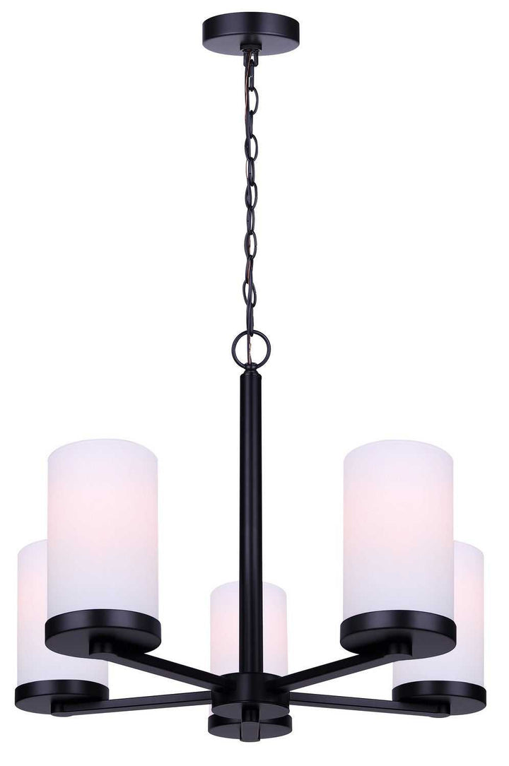 Britton Five Light Chandelier in Matte Black Canarm Canada