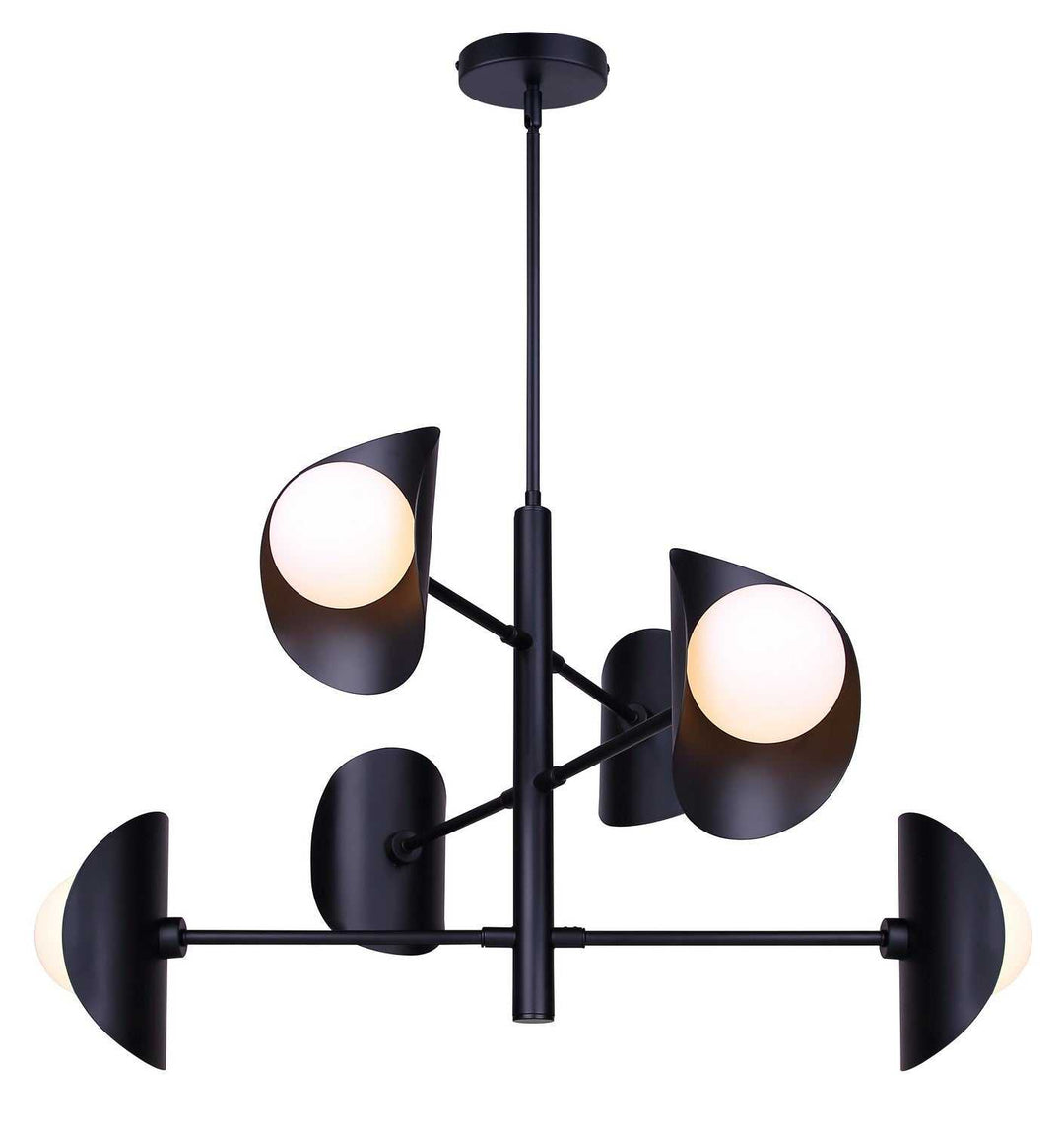 Arion Six Light Chandelier in Matte Black Canarm Canada