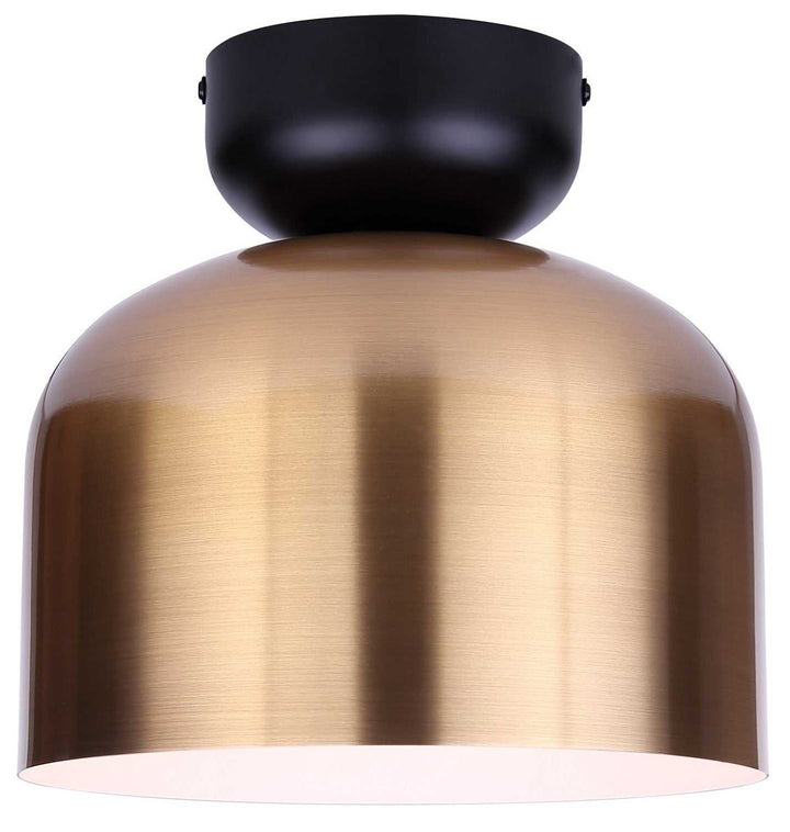Caleb One Light Flush Mount in Gold & Matte Black Canarm Canada