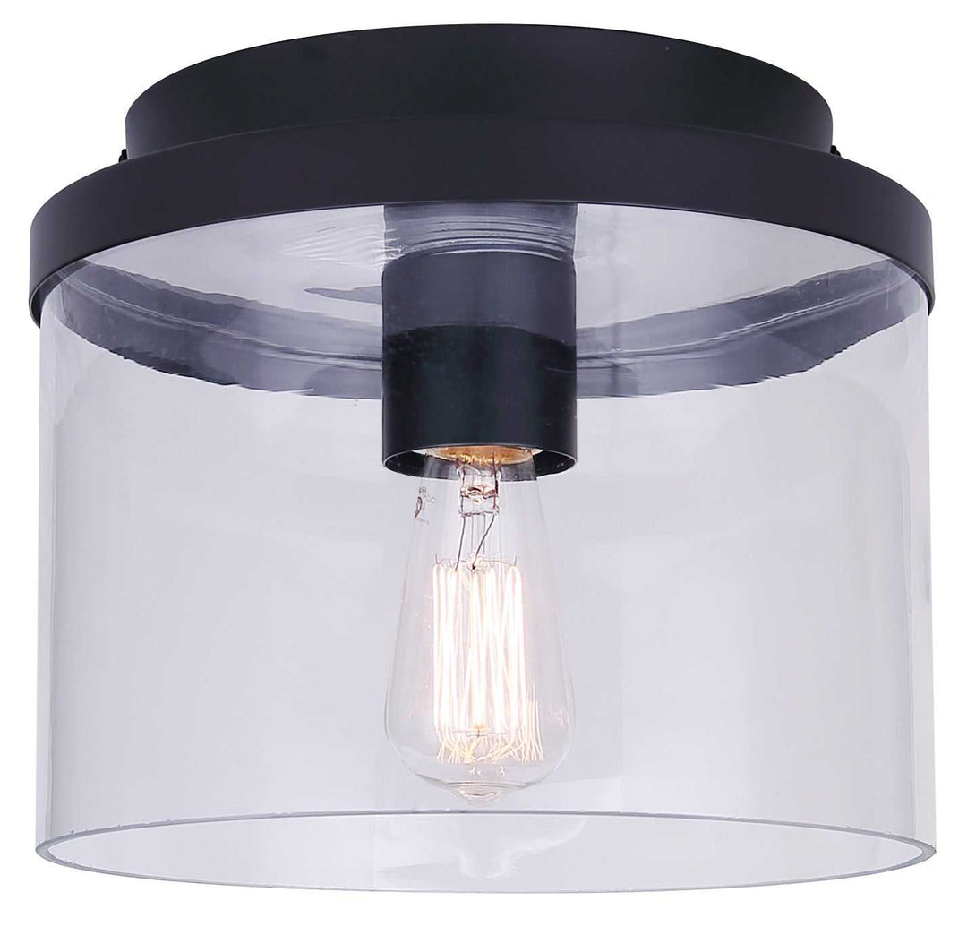 Britton One Light Flush Mount in Matte Black Canarm Canada