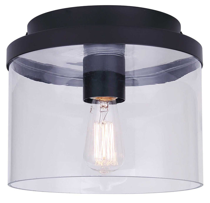 Britton One Light Flush Mount in Matte Black Canarm Canada