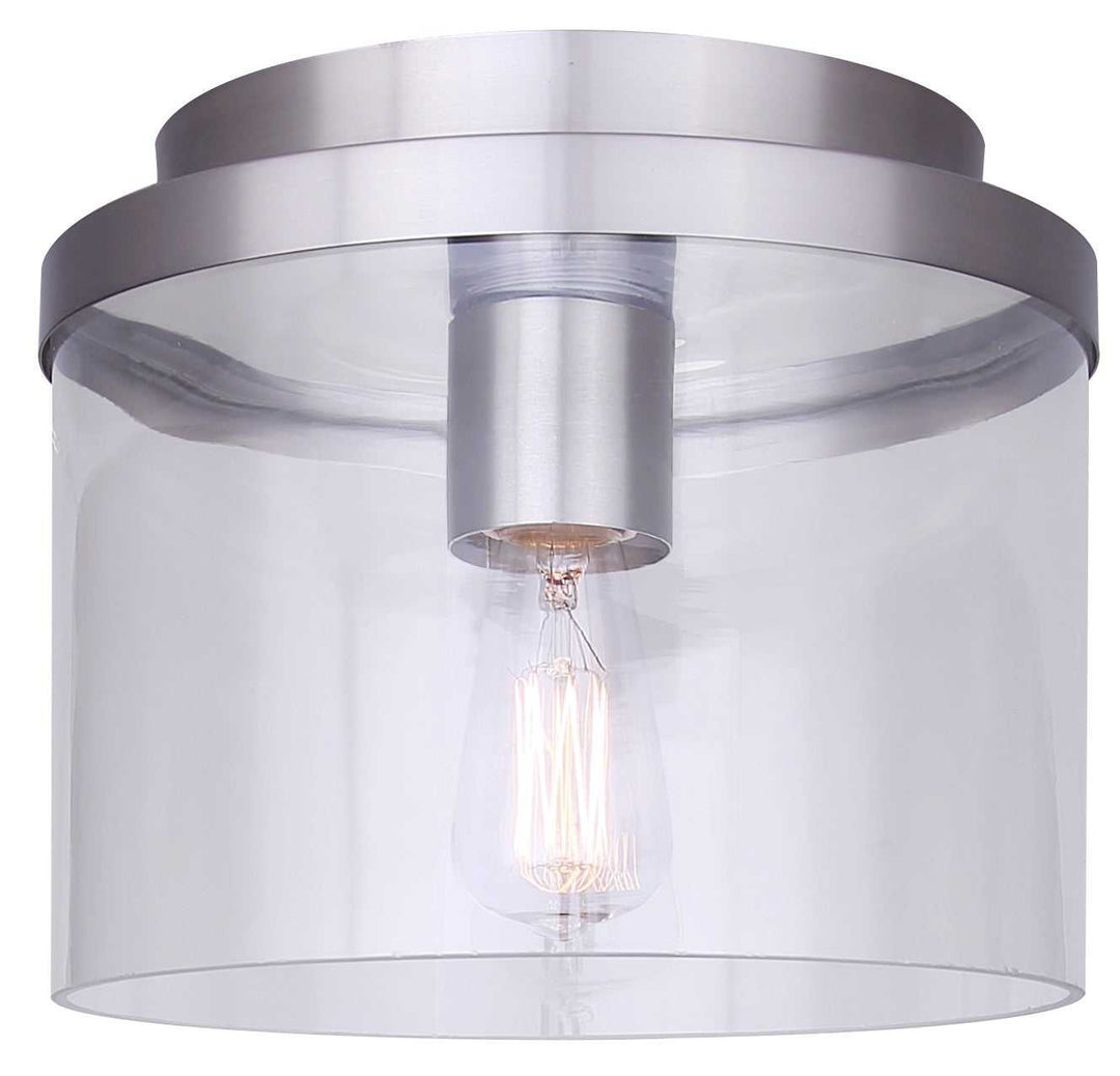 Britton One Light Flush Mount in Brushed Nickel Canarm Canada