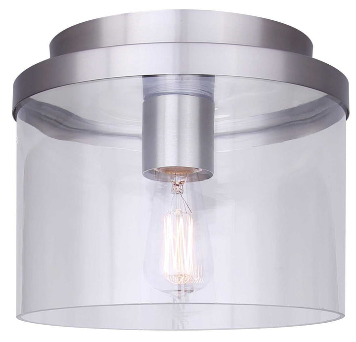 Britton One Light Flush Mount in Brushed Nickel Canarm Canada