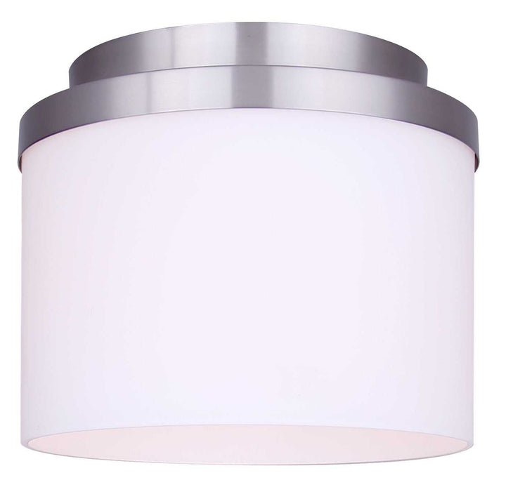 Britton One Light Flush Mount in Brushed Nickel Canarm Canada