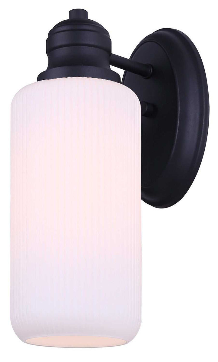 Vega One Light Outdoor Wall Lantern in Sand Black Canarm Canada