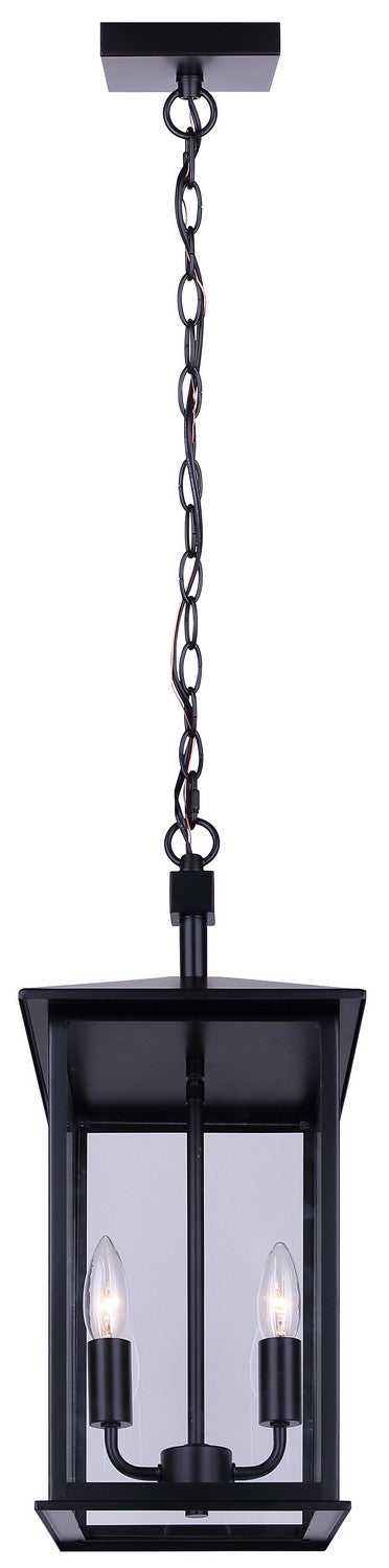 Rossland Two Light Outdoor Pendant in Matte Black Canarm Canada