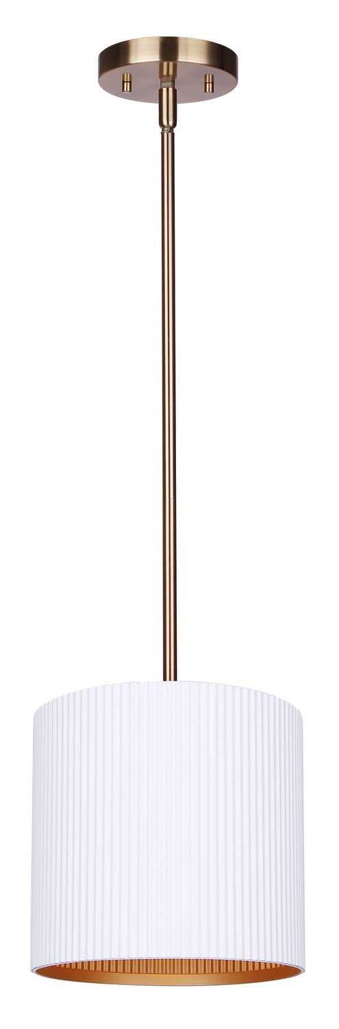 Rexton One Light Pendant in Gold And Matte White Canarm Canada