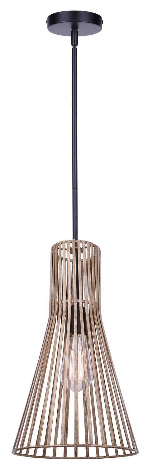 Elim One Light Pendant in Matte Black + Brushed Brown Canarm Canada