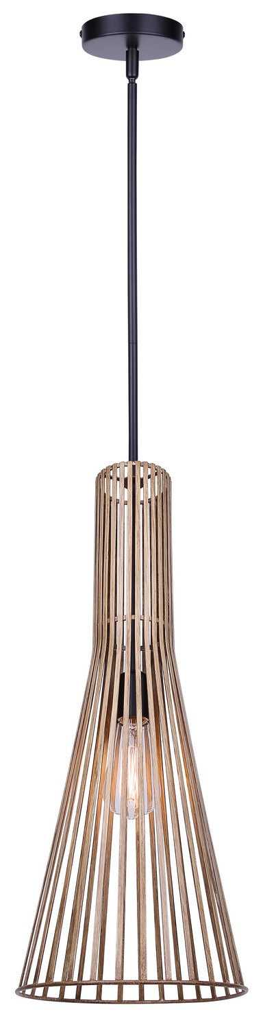 Elim One Light Pendant in Matte Black And Brushed Brown Canarm Canada