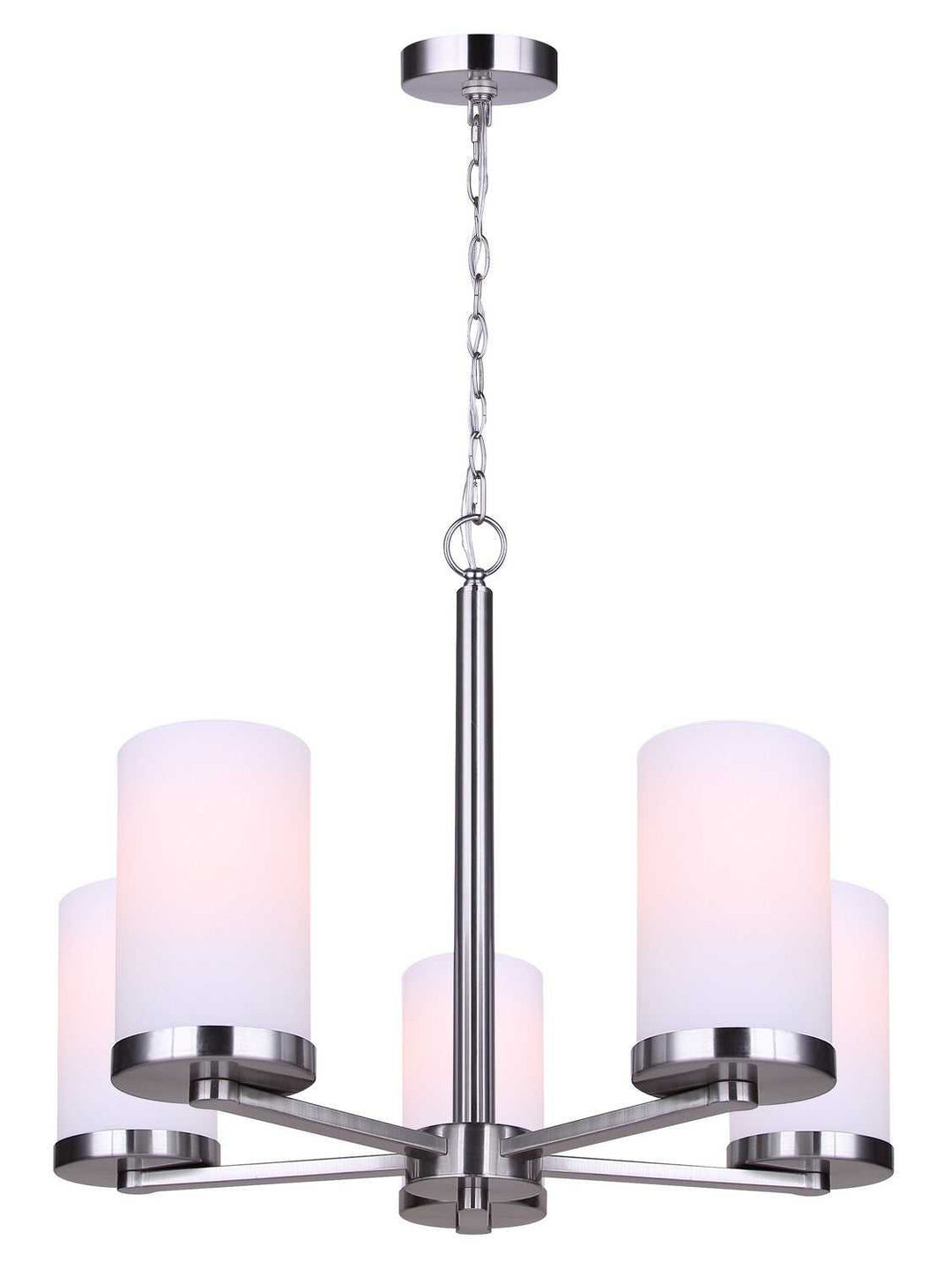 Britton Five Light Chandelier in Brushed Nickel Canarm Canada