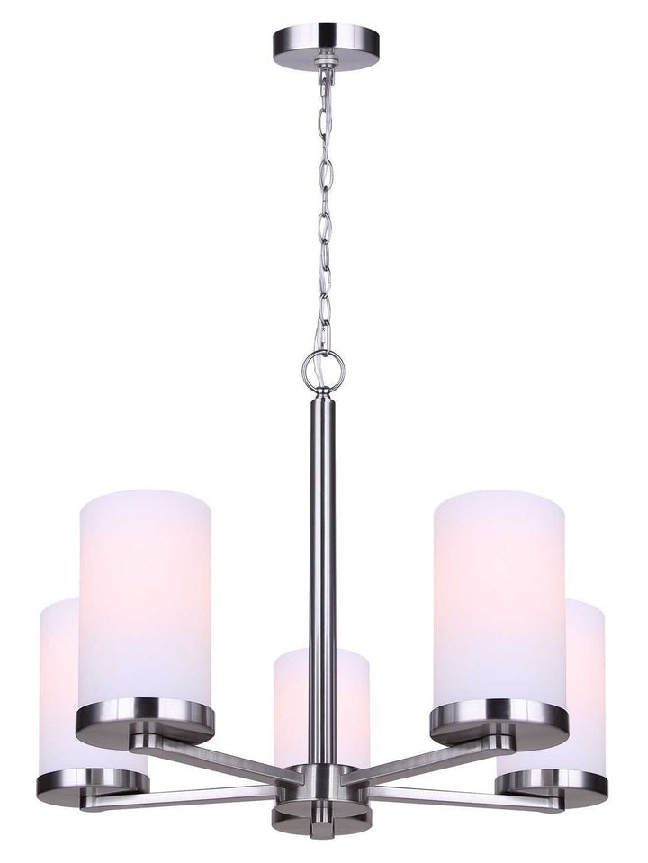 Britton Five Light Chandelier in Brushed Nickel Canarm Canada