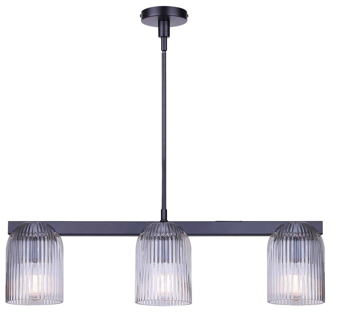 Renzo Three Light Chandelier in Matte Black Canarm Canada