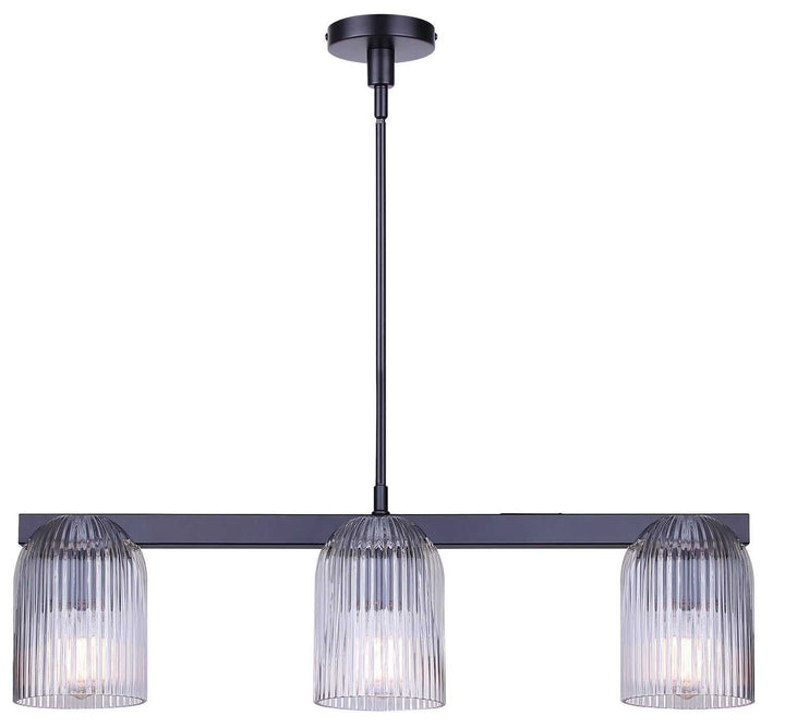 Renzo Three Light Chandelier in Matte Black Canarm Canada
