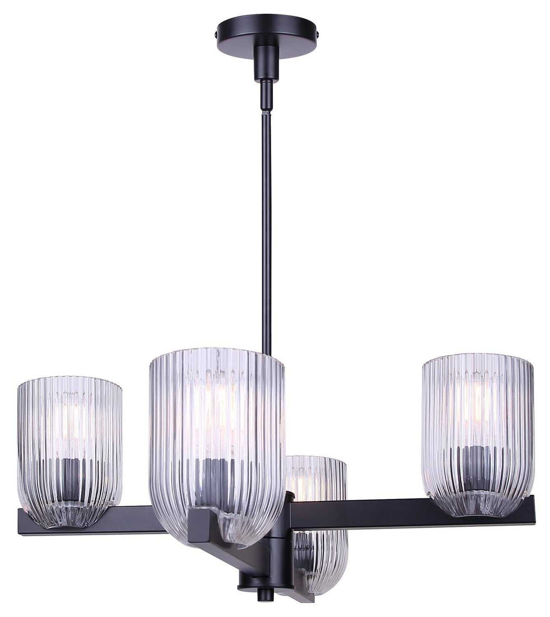 Renzo Four Light Chandelier in Matte Black Canarm Canada