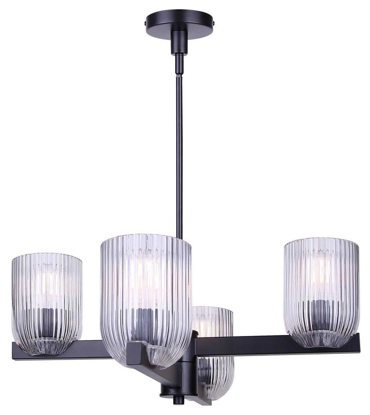 Renzo Four Light Chandelier in Matte Black Canarm Canada
