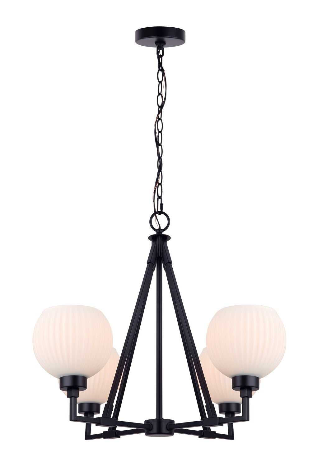 Nella Four Light Chandelier in Matte Black Canarm Canada
