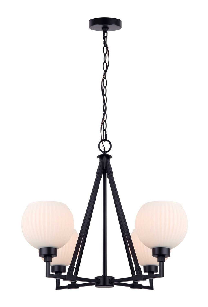 Nella Four Light Chandelier in Matte Black Canarm Canada