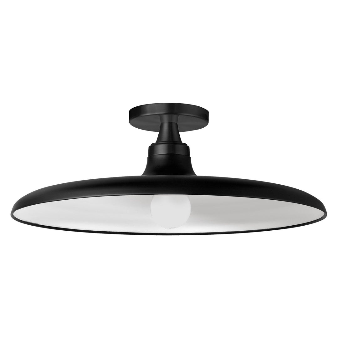 Quentin One Light Semi-Flush Mount in Matte Black Dainolite Canada