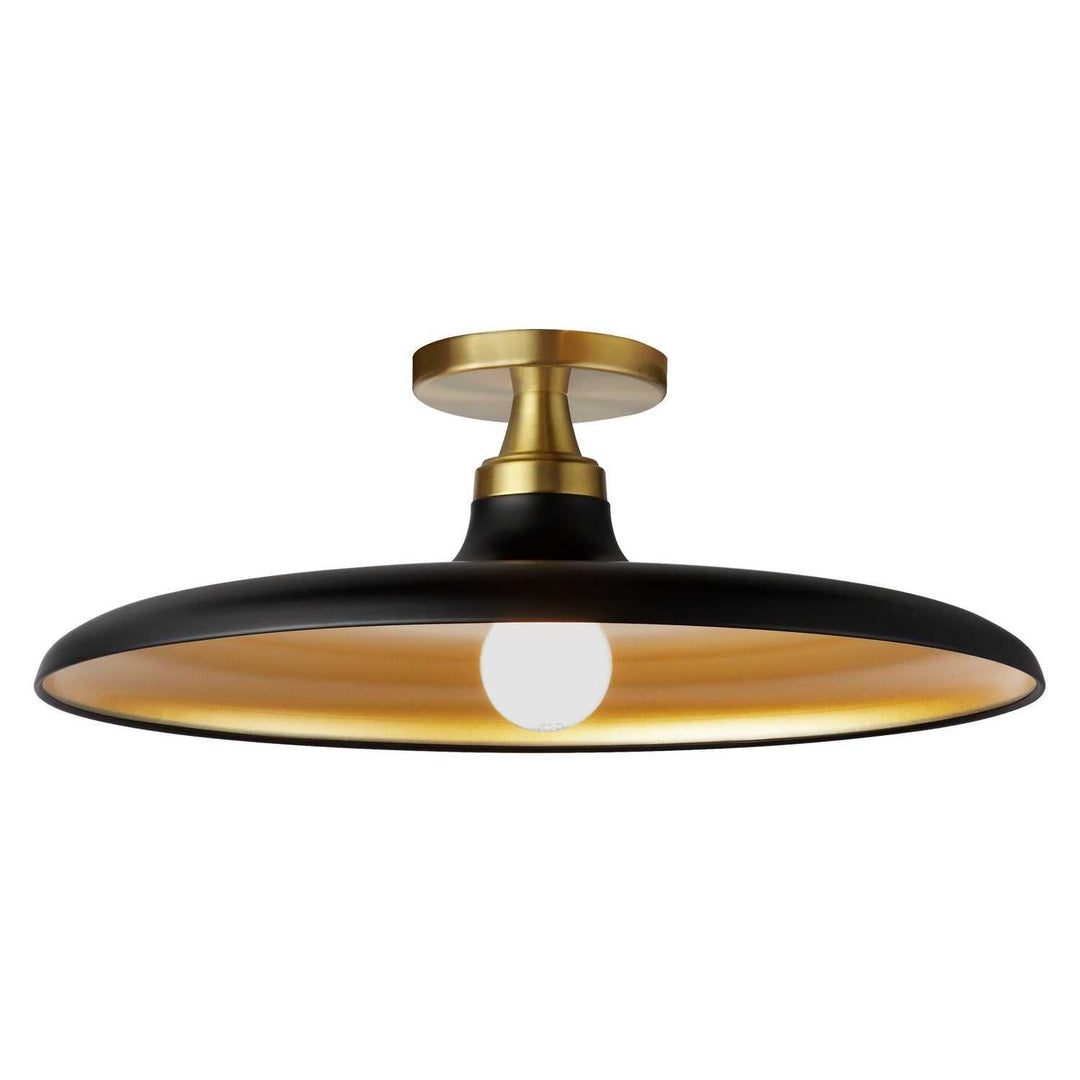 Quentin One Light Semi-Flush Mount in Matte Black/Gold Dainolite Canada