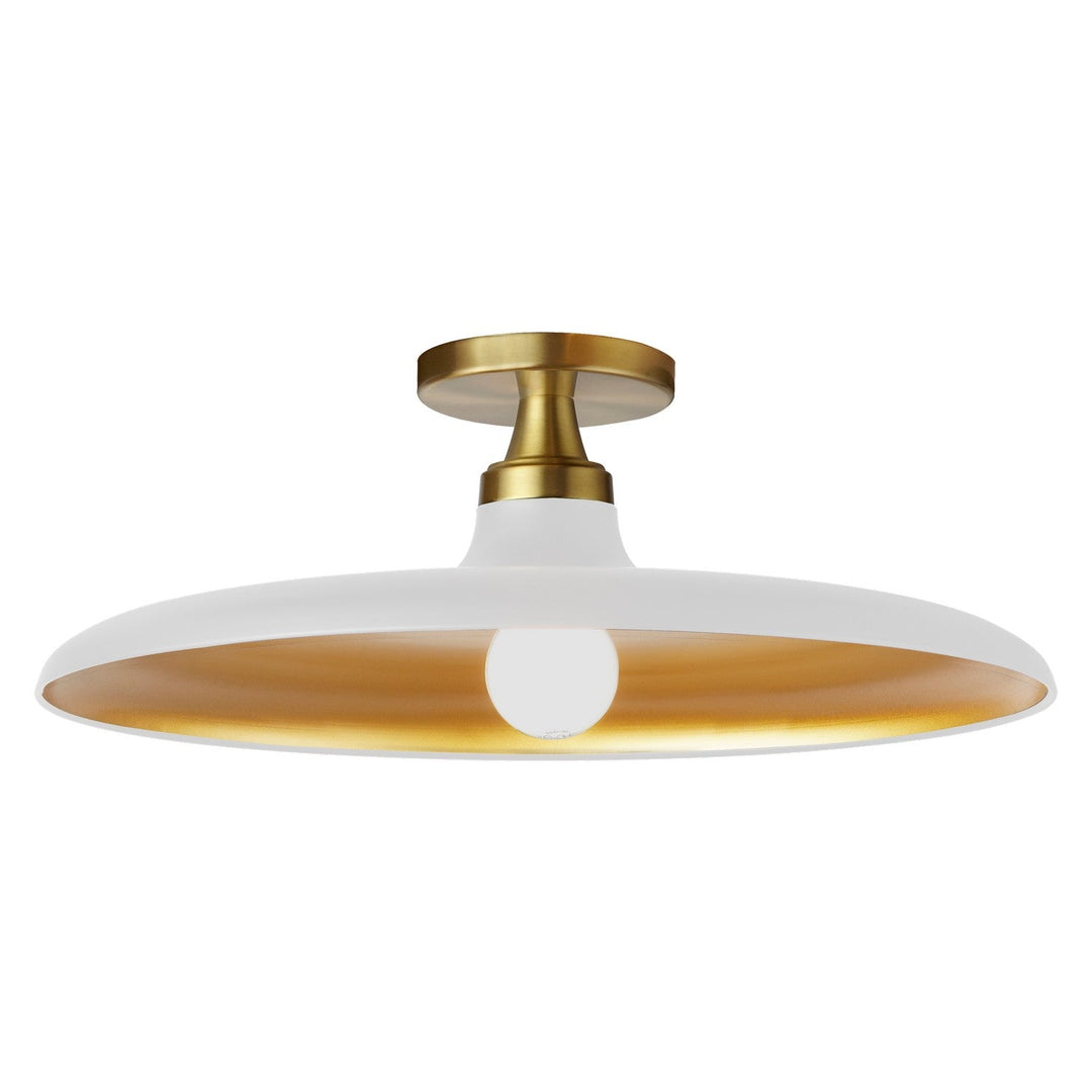 Quentin One Light Semi-Flush Mount in Matte White/Gold Dainolite Canada