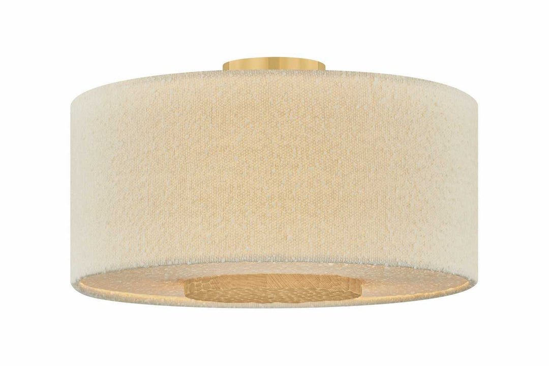Miller Three Light Flush Mount in Aged Brass Mitzi Canada