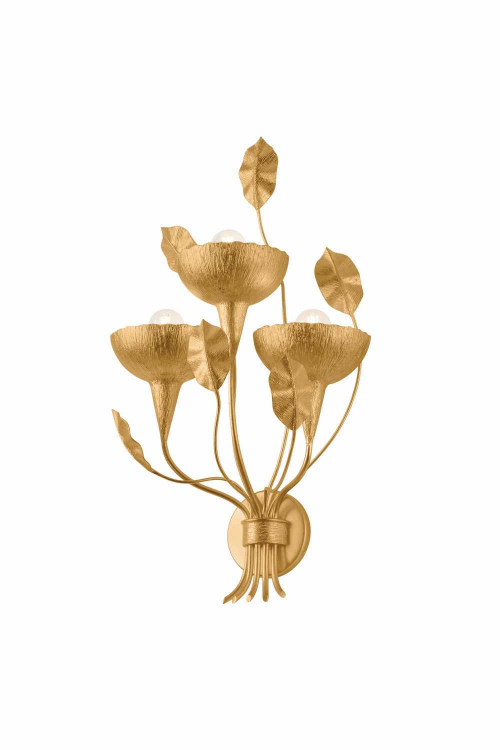 Innsbruck Three Light Wall Sconce in Vintage Gold Leaf Corbett Lighting Canada
