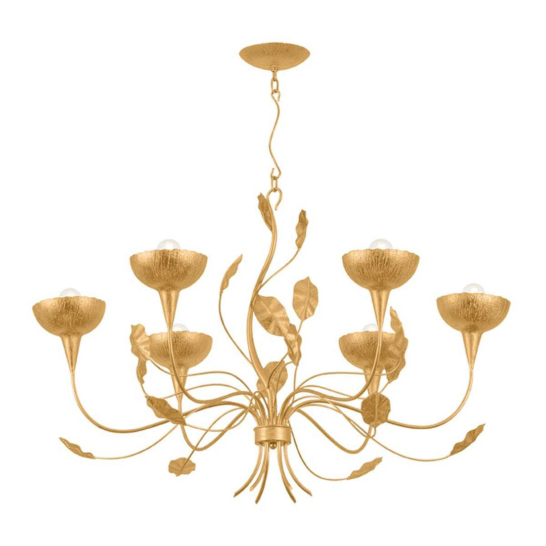Innsbruck Six Light Chandelier in Vintage Gold Leaf Corbett Lighting Canada