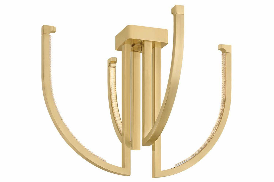 Frankfurt LED Chandelier in Vintage Brass Corbett Lighting Canada