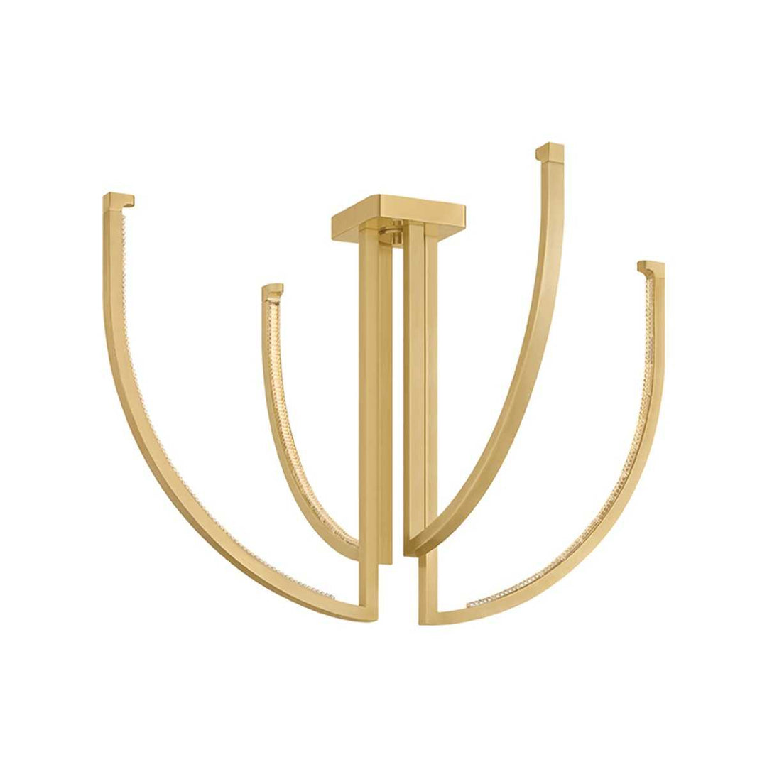 Frankfurt LED Chandelier in Vintage Brass Corbett Lighting Canada