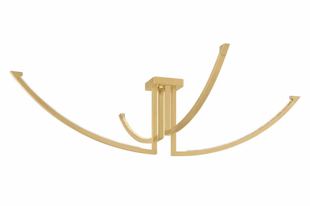 Frankfurt LED Semi Flush Mount in Vintage Brass Corbett Lighting Canada