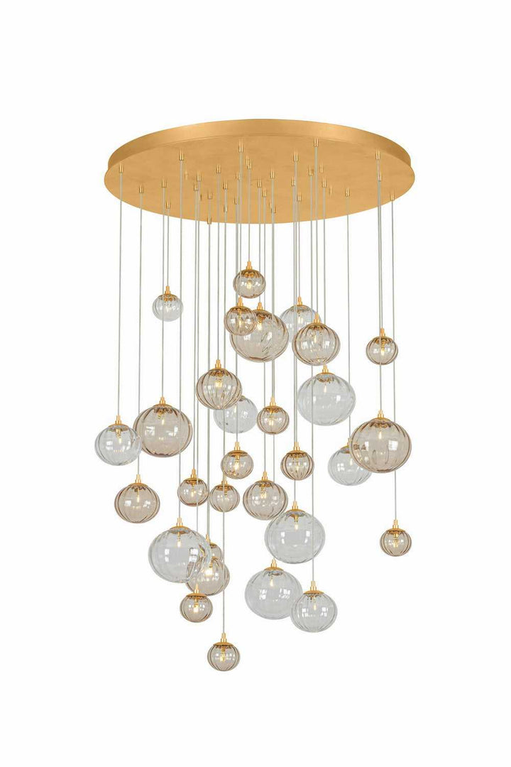 Istanbul LED Chandelier in Vintage Gold Leaf Corbett Lighting Canada
