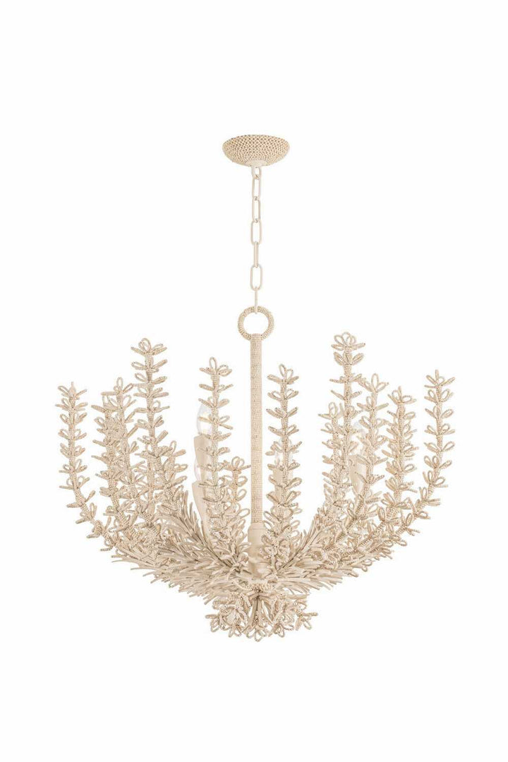 Pedrillo Six Light Chandelier in Cream Plaster Corbett Lighting Canada