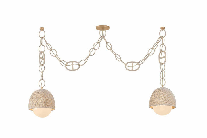 Piasu Two Light Linear in Champagne Leaf Corbett Lighting Canada