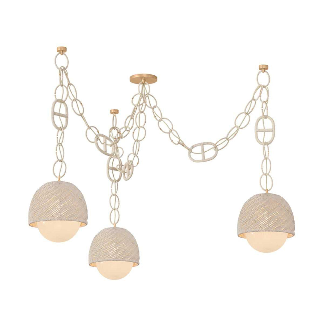 Piasu Three Light Chandelier in Champagne Leaf Corbett Lighting Canada