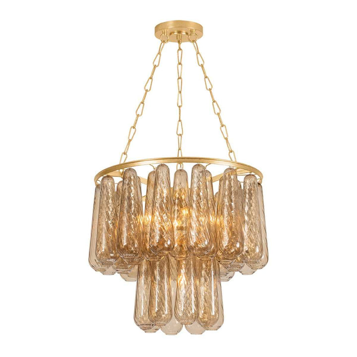 Milos Five Light Chandelier in Vintage Gold Leaf Corbett Lighting Canada