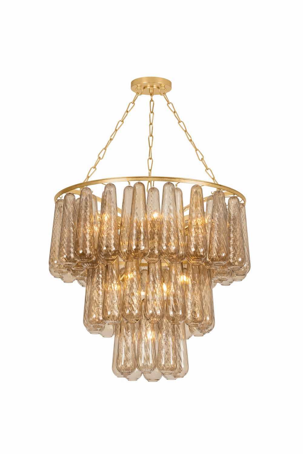 Milos 11 Light Chandelier in Vintage Gold Leaf Corbett Lighting Canada