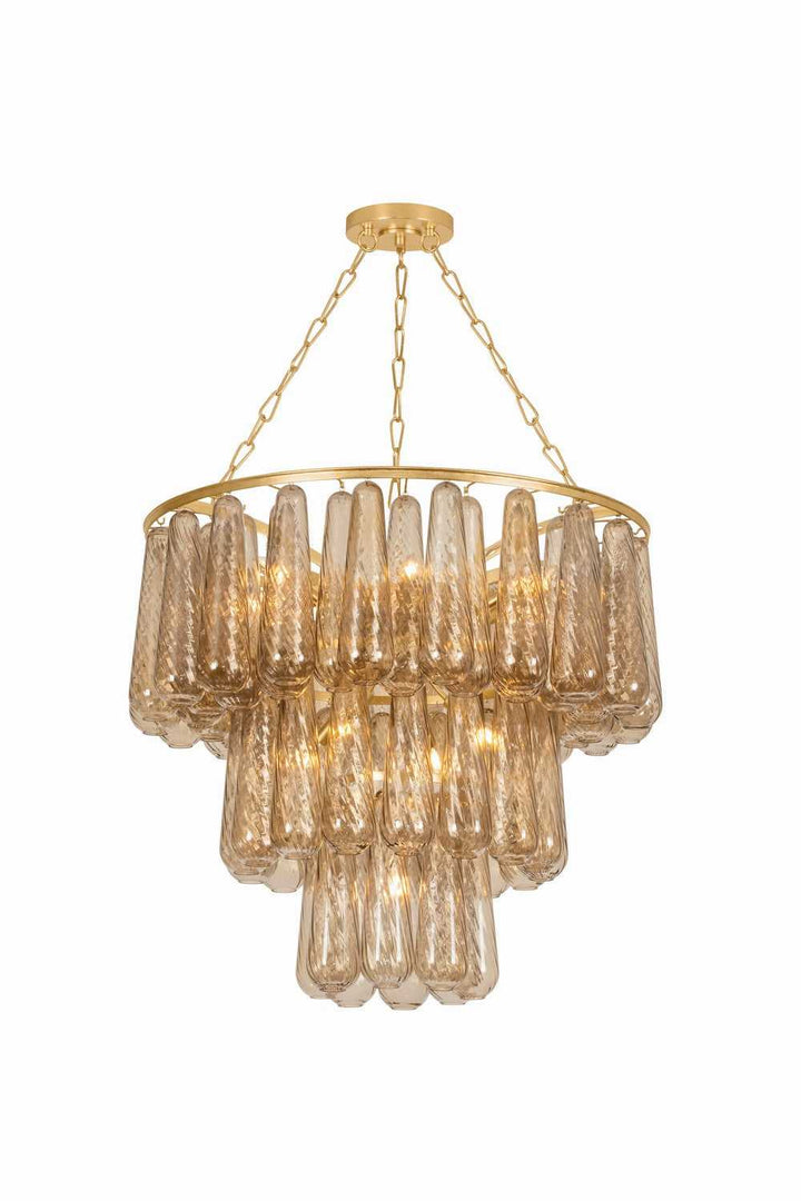 Milos 11 Light Chandelier in Vintage Gold Leaf Corbett Lighting Canada
