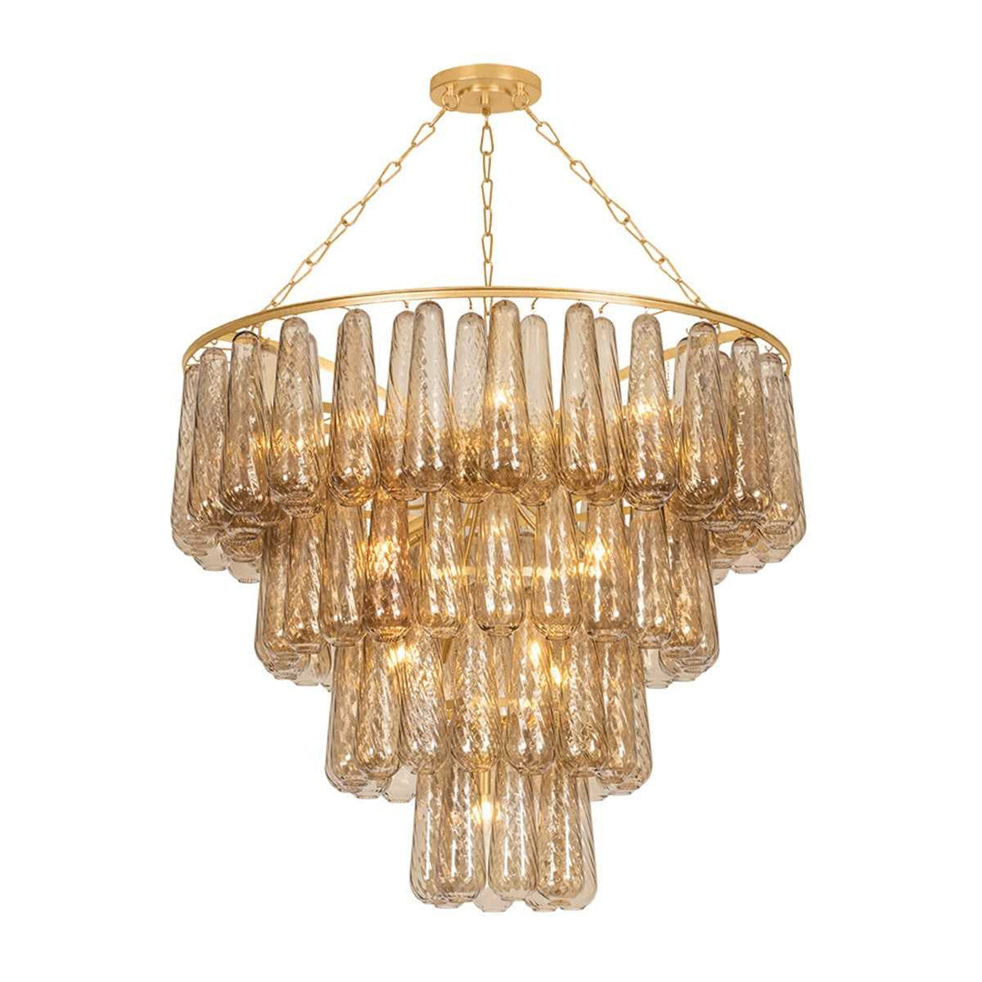 Milos 19 Light Chandelier in Vintage Gold Leaf Corbett Lighting Canada