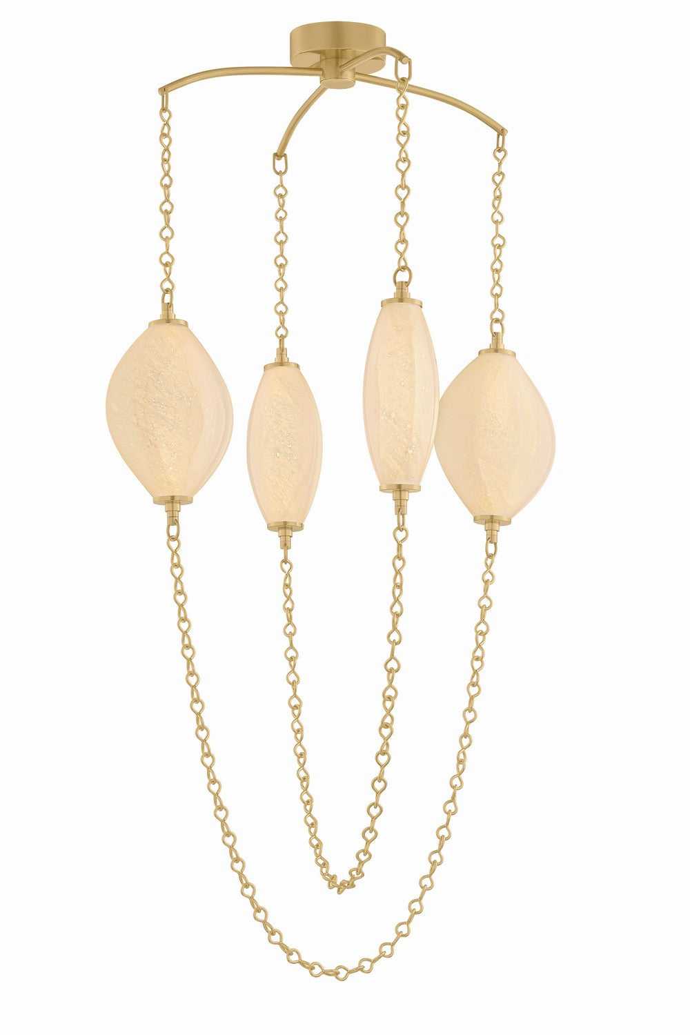 Positano LED Chandelier in Vintage Brass Corbett Lighting Canada